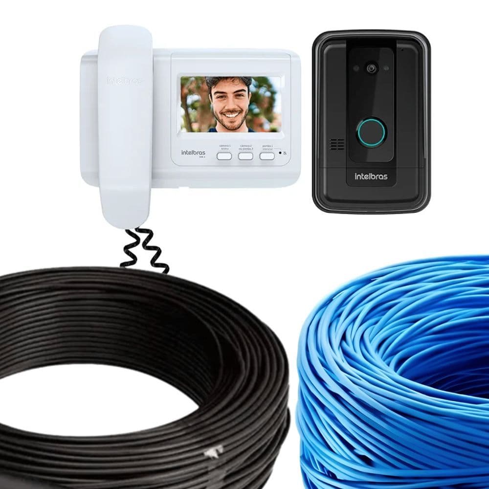 KIT VIDEO PORTEIRO E CABOS INTELBRAS