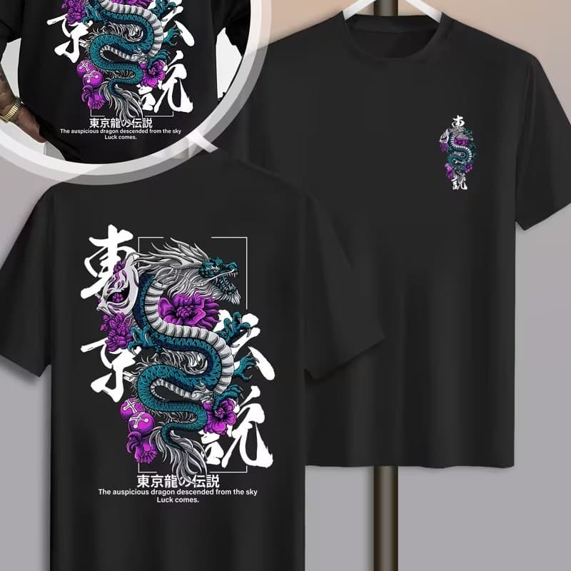 Camiseta Dragão Y2K Camisa Blusa Unissex Masculino Feminino 100% Algodão Street wear Plus Size