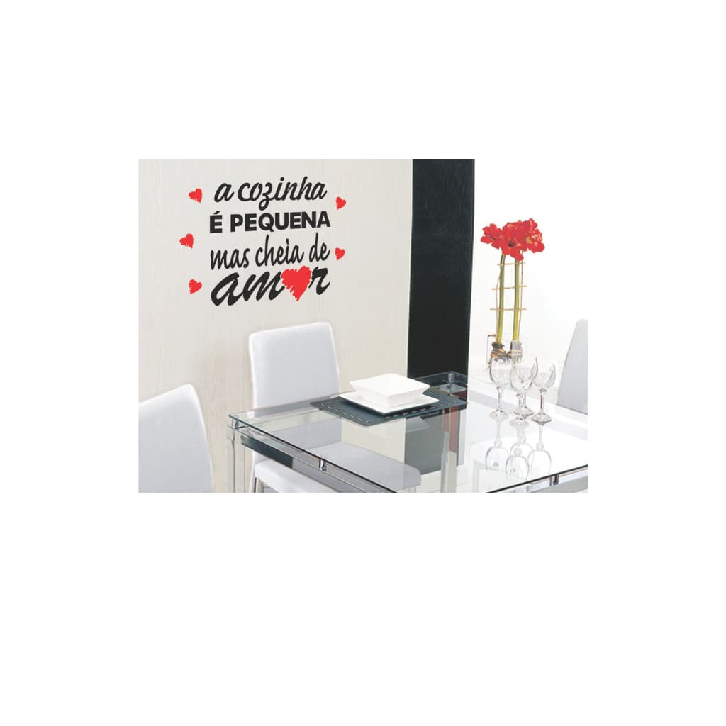 Adesivo Decorativo a Cozinha é Pequena Mas Cheia De Amor ( 36777 )