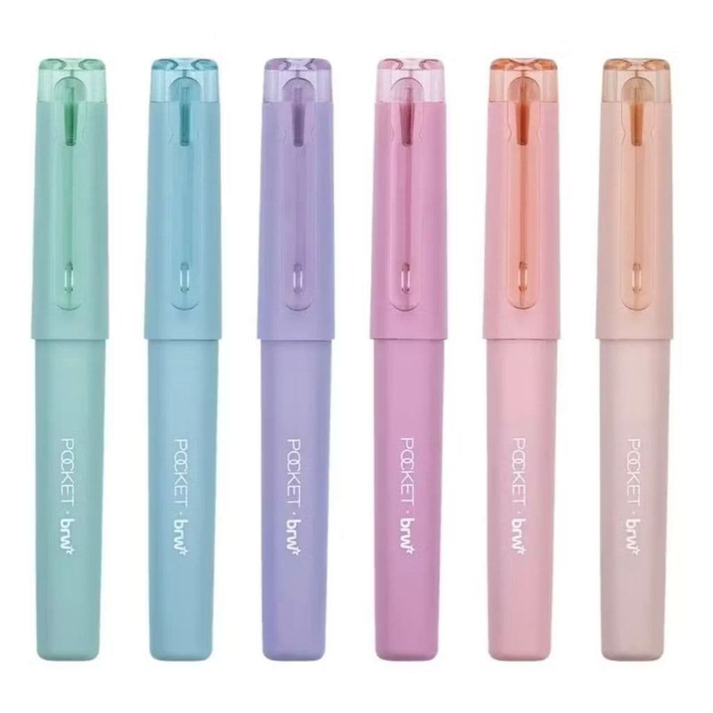 Marca Texto Pocket Tons Pastel Sóbrios - BRW Ponta Flexível