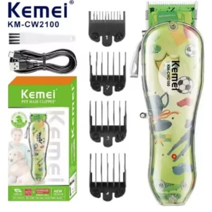 Kemei km-cw2100 Máquina de cortar Pelos Pets e animais de estimação Bivolt sem fio 110V220V
