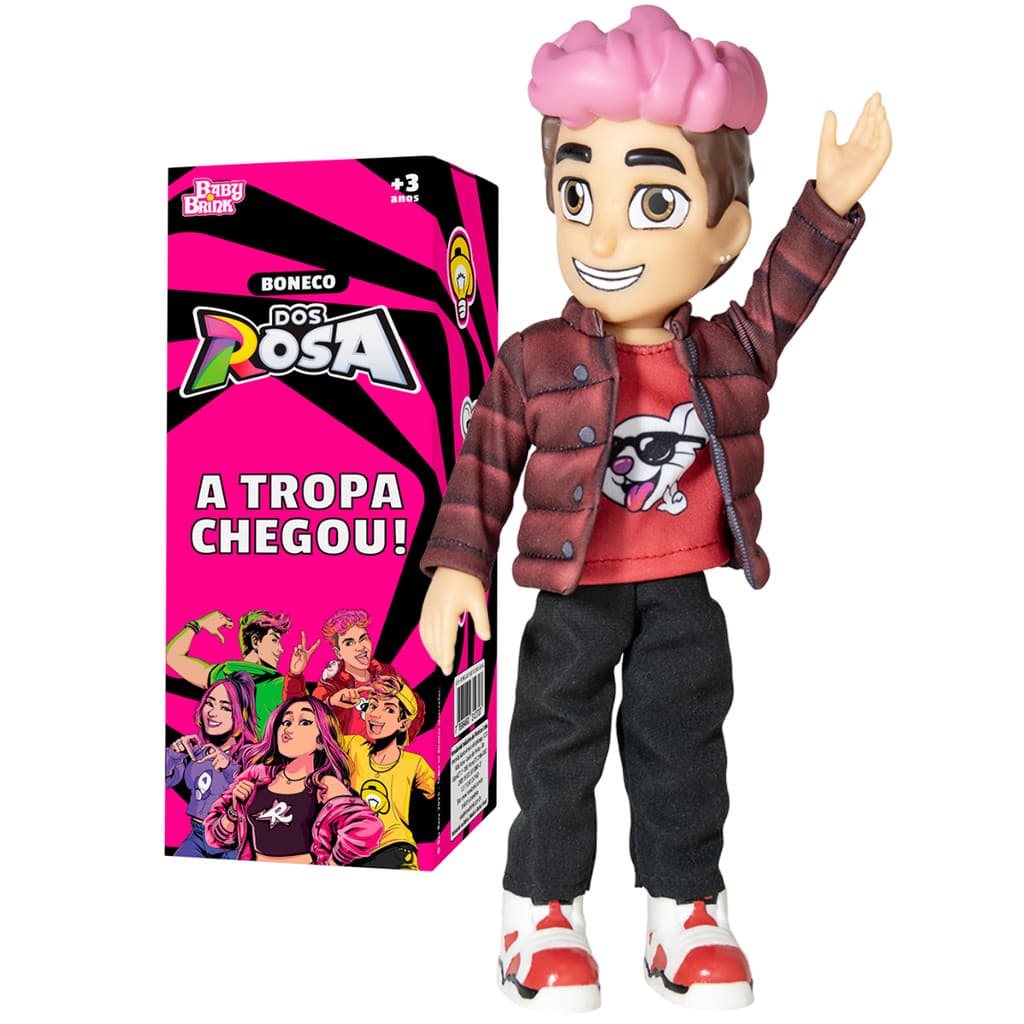 Boneco Dos Rosa Robson 26cm Articulado Original Novabrink