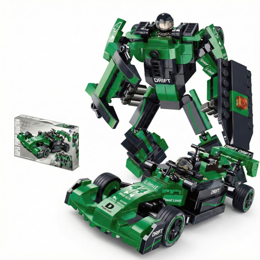 Blocos de Montar Carro F1 de Corrida + Robô 2 em 1 SB