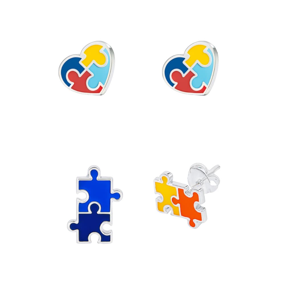 Brinco Símbolo Autismo em Prata 925