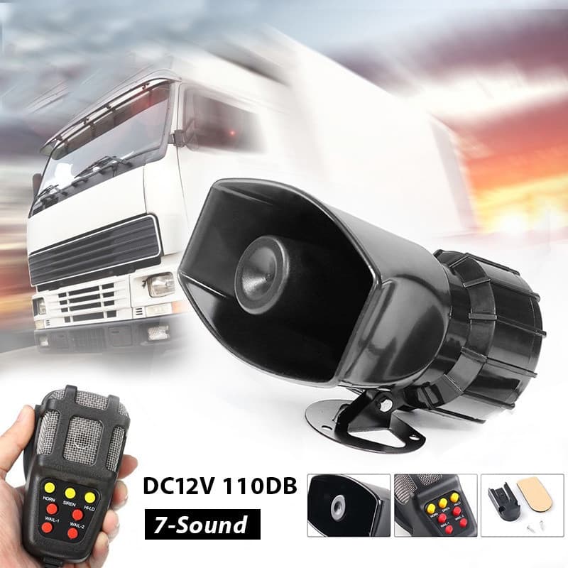 Alarme De 12V Carro Ar Buzina De Tom Sirene De Emergência Microfone PA Sistema De Alto-Falantes Amplificador Hoo