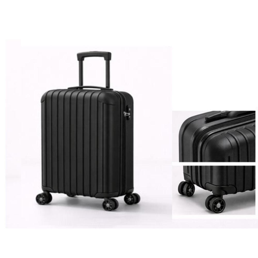 MALA VIAGEM RIGIDA ABS BORDO PEQUENA GIRO 360 MAO PADRAO PRETO