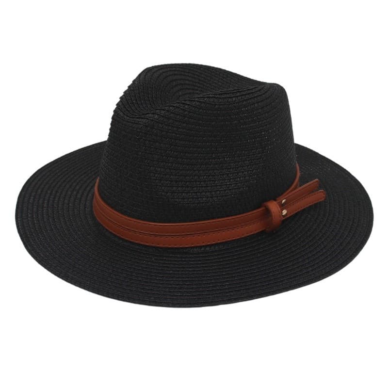 Chapéu Panamá de Primavera e Verão, Acessórios de Cinto Amarelo, Chapéu de Palha Estilo Bowler, Chapéu de Praia Respiráv