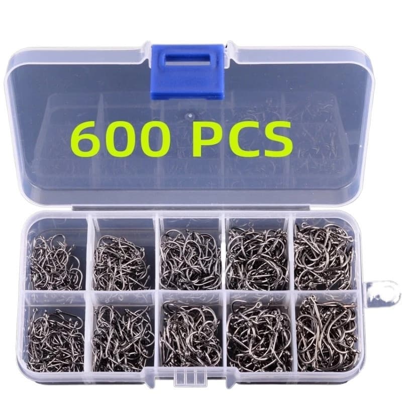 Kit Pesca Com 600 Anzóis Chinu Tamanhos 3 Ao 12 Acompanha Estojo De Armazenamento