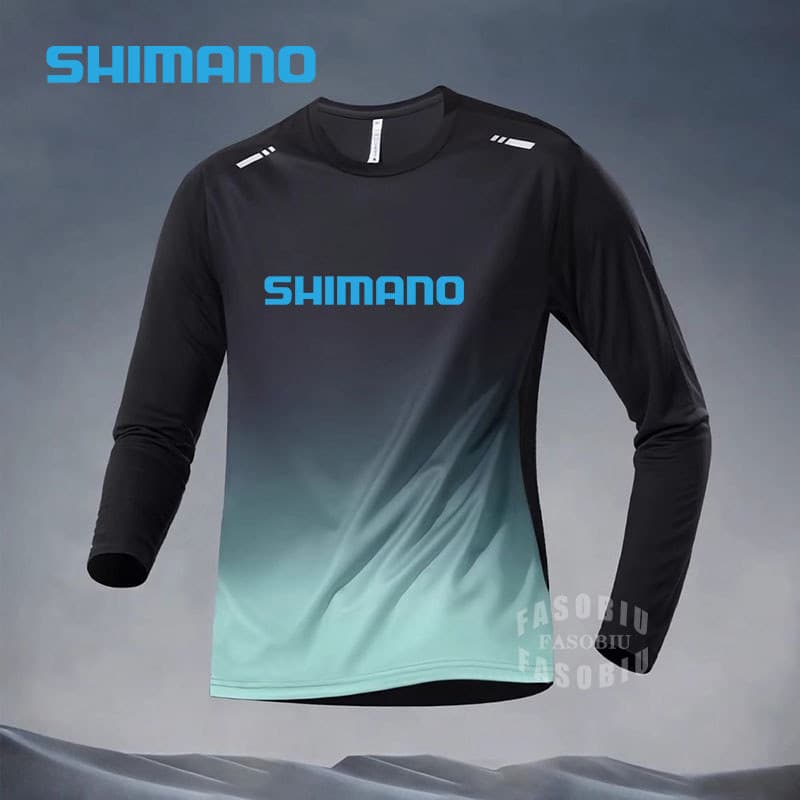 Shimano Correndo Roupas De Pesca De Secagem Rápida Manga Comprida Camiseta Masculina Esportes Ao Ar Livre Ciclismo Camin