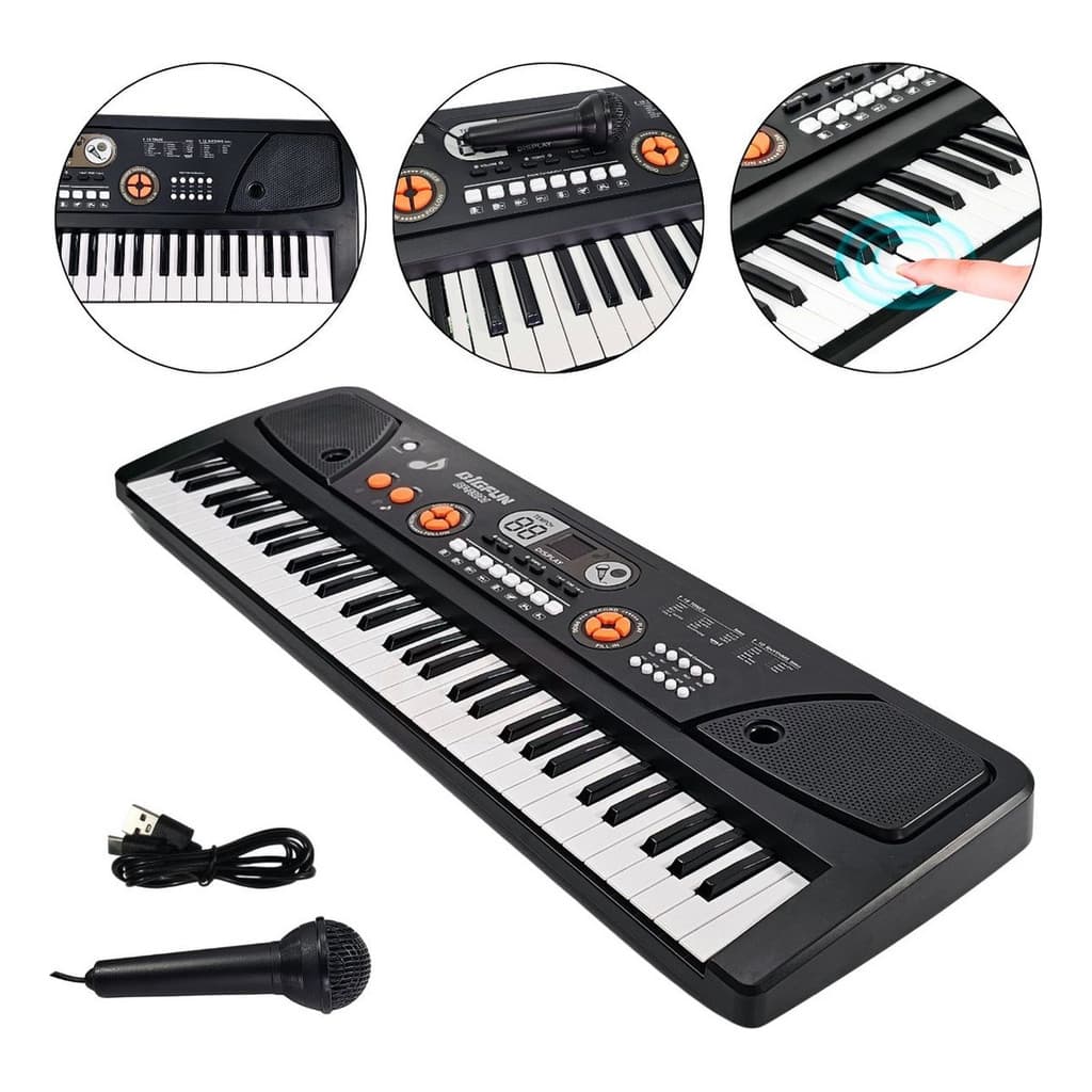 Teclado Musical Big Fun 61 Teclas Com Microfone Diversão E Aprendizado