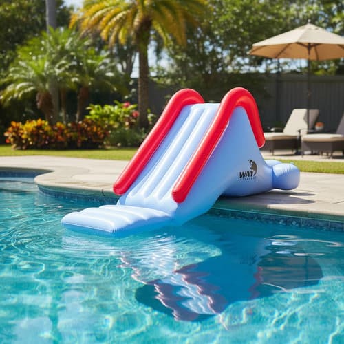 Escorregador Tobogã Inflável Piscina 180x100x84cm Azul