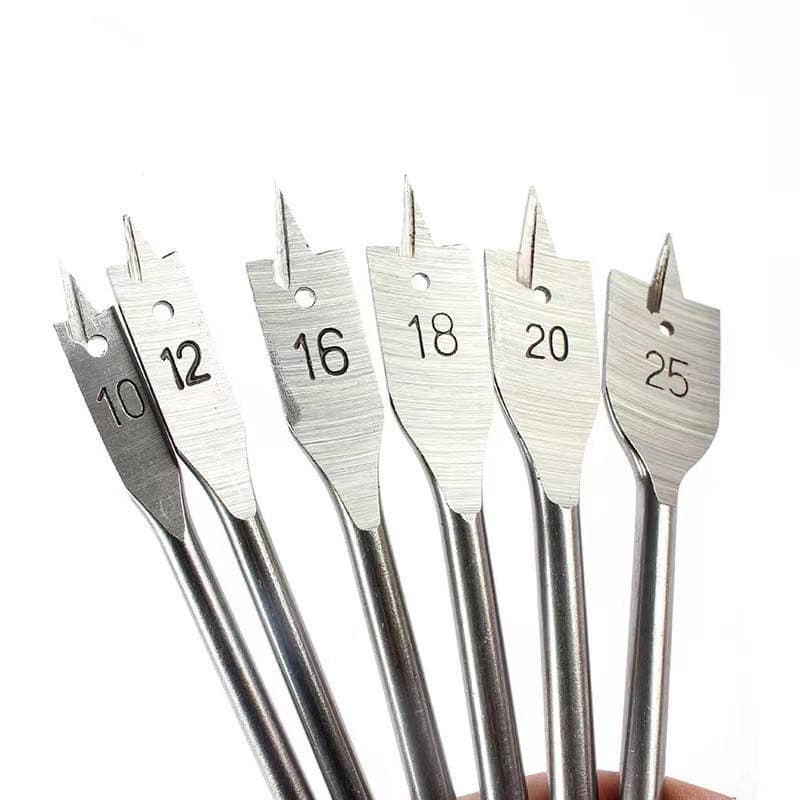 Kit 6un Broca Chata Para Madeira Formão Longa