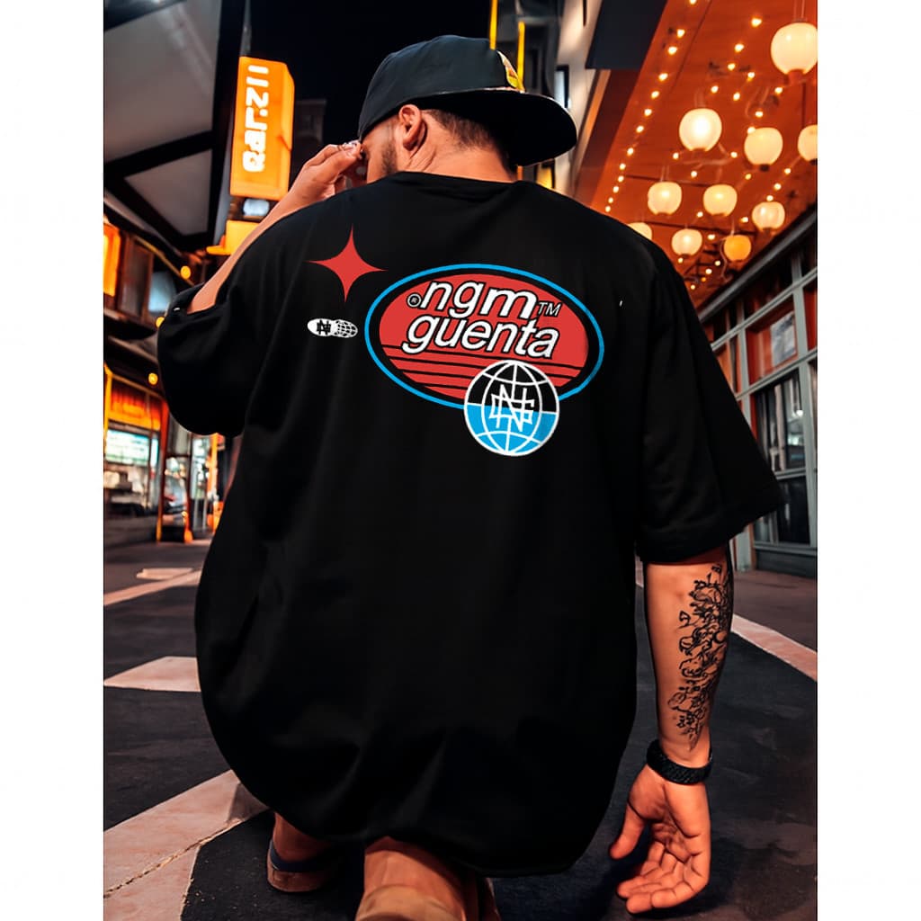 Camiseta Oversized T-Shirt 100% Algodão Estampada Street Urbana Estilo Casual