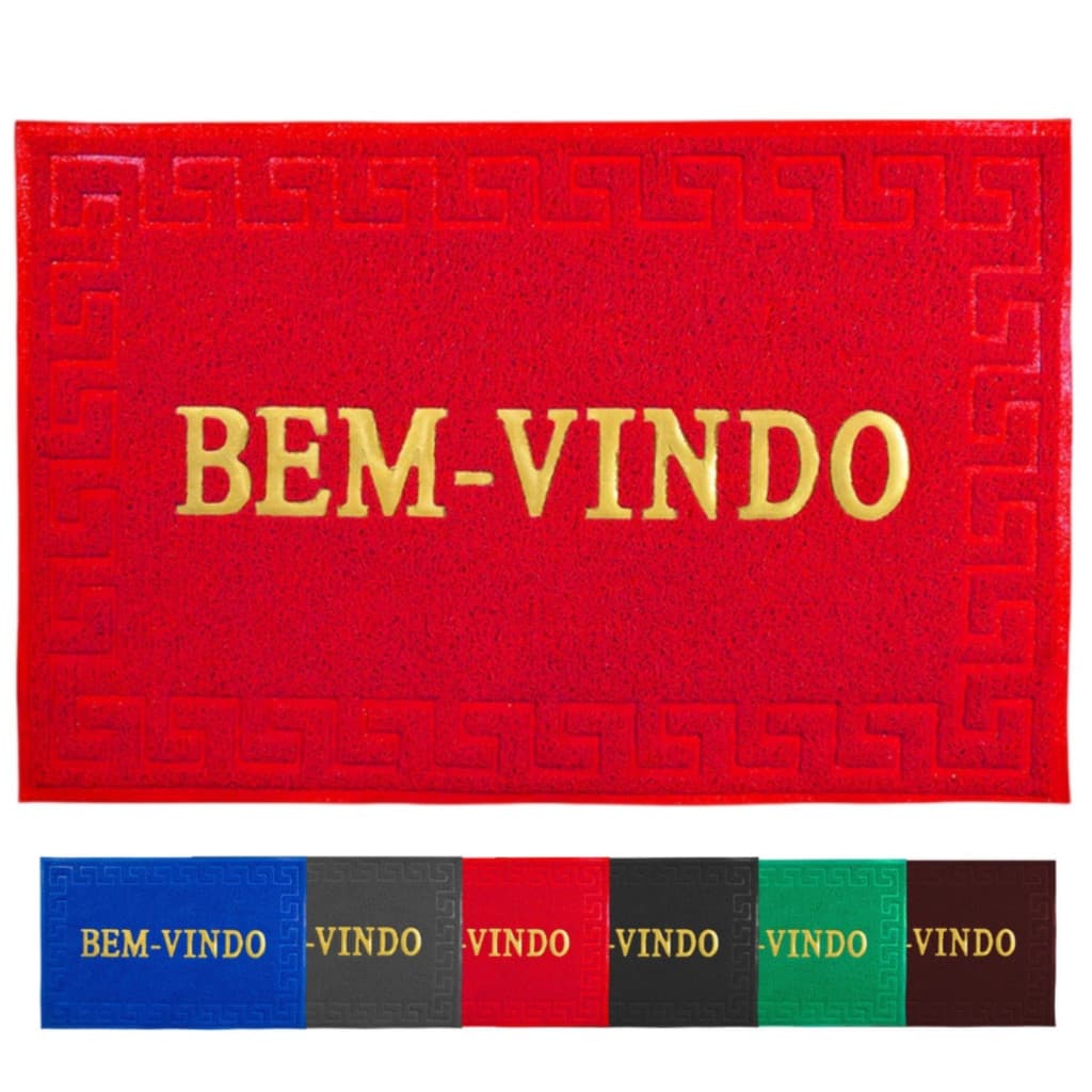 Tapete Capacho Bem Vindo 60x1,20cm Liso Emborrachado Para Porta Entrada