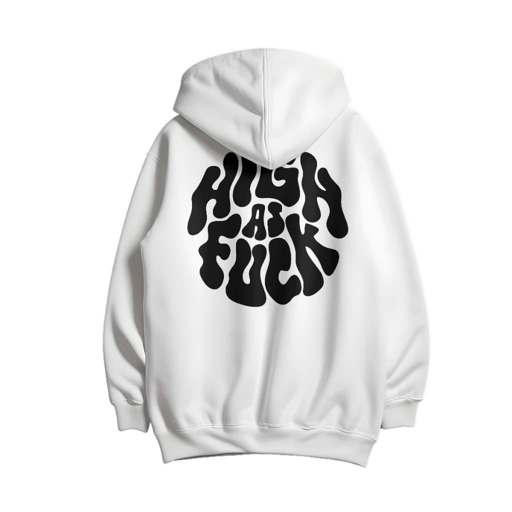 Moletom Canguru Unissex High as Fuck Blusa Frio Com bolso Capuz Casaco Algodão Estampado