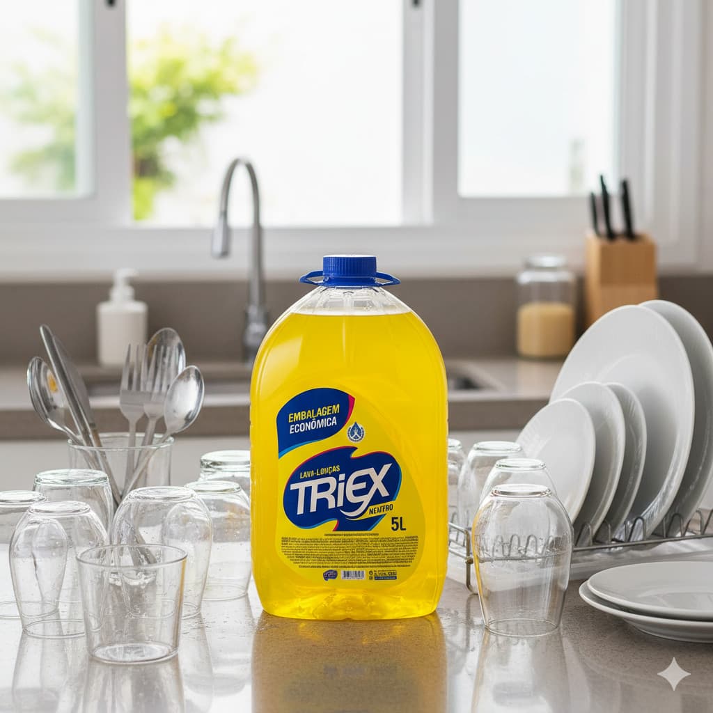 Detergente Líquido Triex Neutro 5 Litros - Lava Louças Galão Econômico
