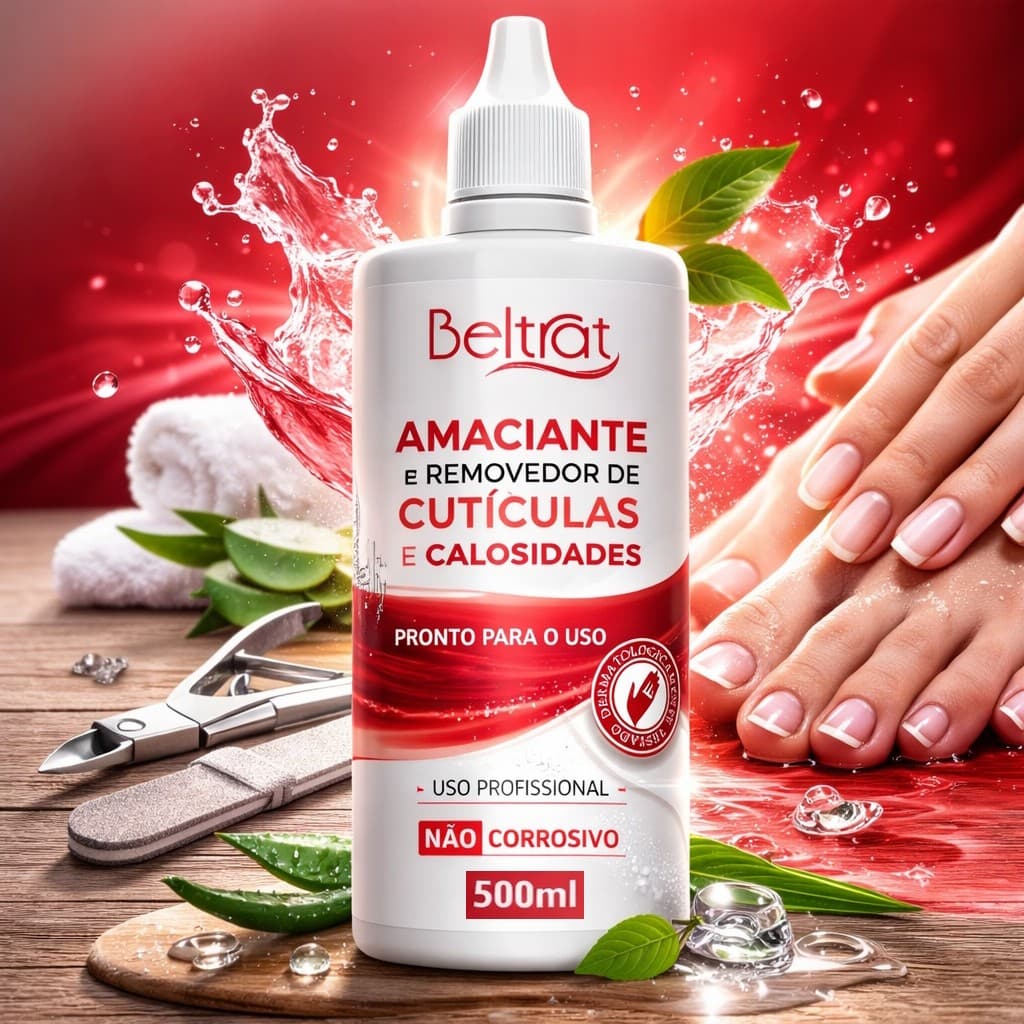 Beltrat Amaciante de Cutículas e Removedor de Calosidades 500ml Profissional Não Corrosivo
