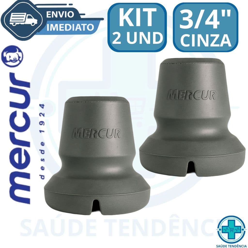 KIT 2 Ponteira 3/4 Articulada Para Bengala Cinza