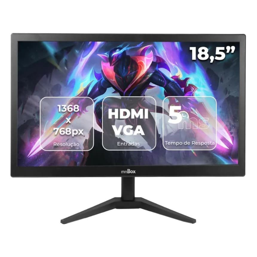 Monitor Led 18,5 Pol.policromatico R.1366 x 768 Hdmi/Vga