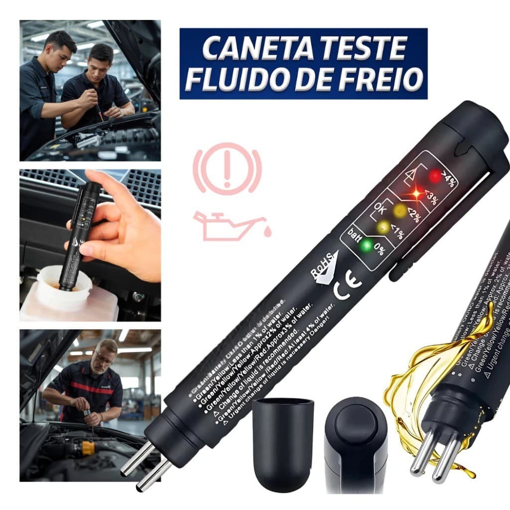 Caneta Para Teste De Fluido De Freio para Carro e Moto - Teste De Óleo Universal