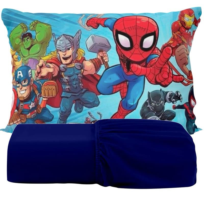 Jogo de Cama lençol com Elástico + Fornha personalizada 70 cm x 50 cm