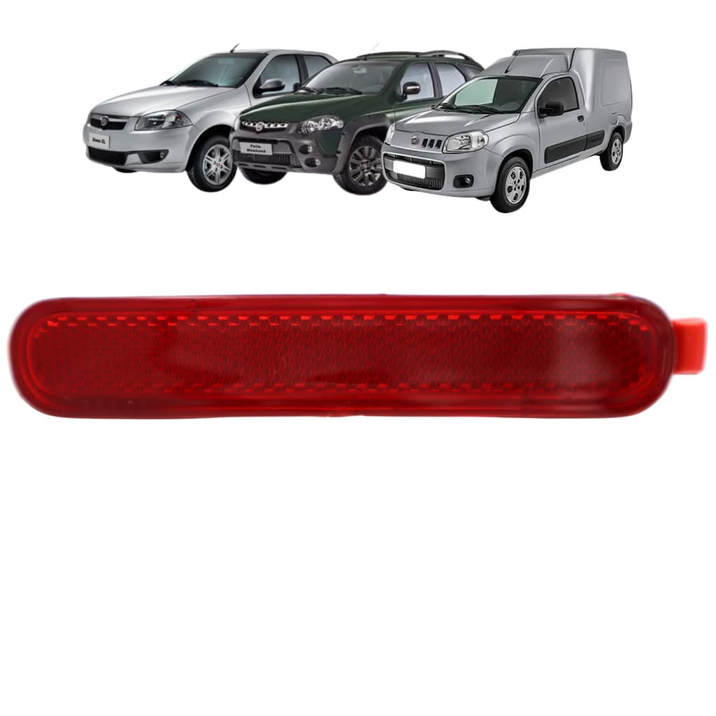 Refletor Do Para-choque Fiat Siena 2001 Até 2014 Palio Week 2009 Até 2018 Nova Fiorino 2014 Até 2018