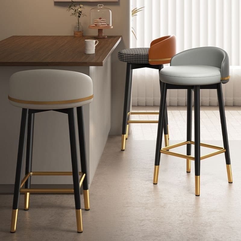 2 Cadeira perna Banco de bar Banco alto Moderno e minimalista Banco alto Balcão de bar um alto Encosto para casa