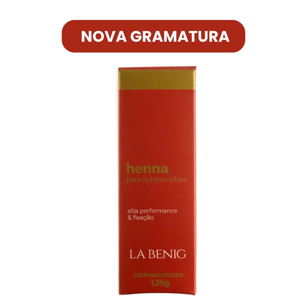Kit La Benig Henna E Fixador Profissional Castanho Escuro 1,25g