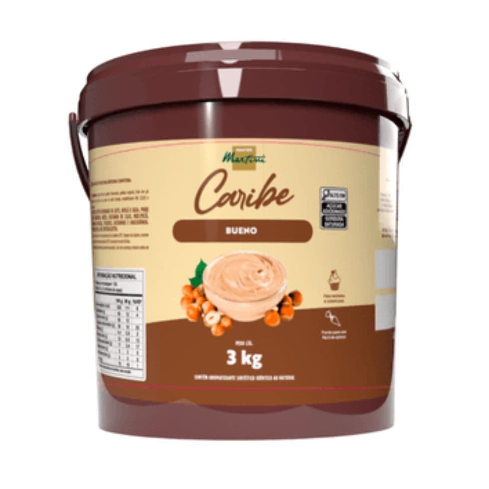 Recheio kit 2 balde Caravella Caribe Bueno 3Kg Master Martini de Chocolate e Cobertura Profissional Para Doces