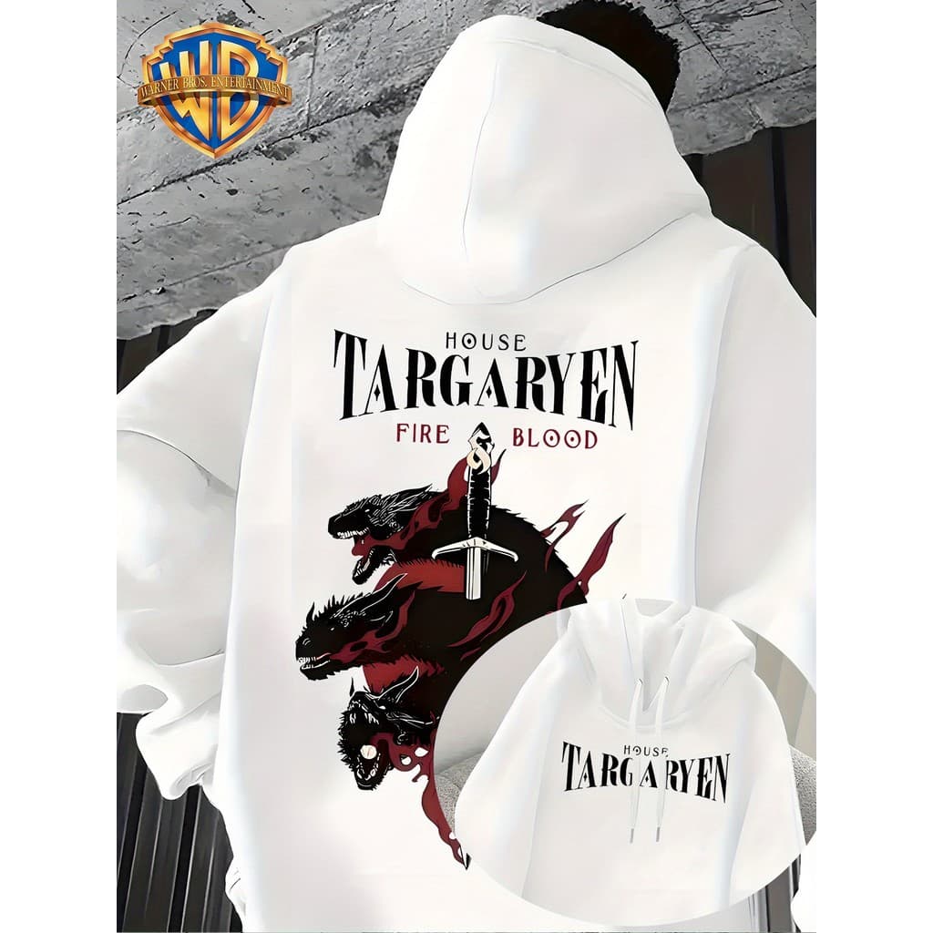 Moletom Canguru Feminina Targaryen Casual Moletom Casa do Dragão  Homem Série Game of Thrones
