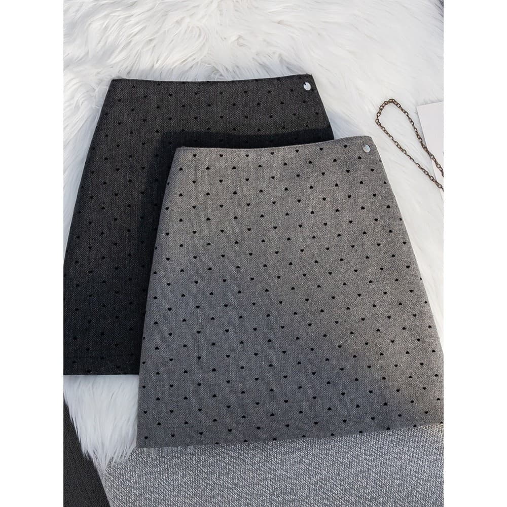 Cinza bolinhas reunindo terno de lã saia curta feminina treze linhas outono inverno cintura alta Hip a linha saia com bo