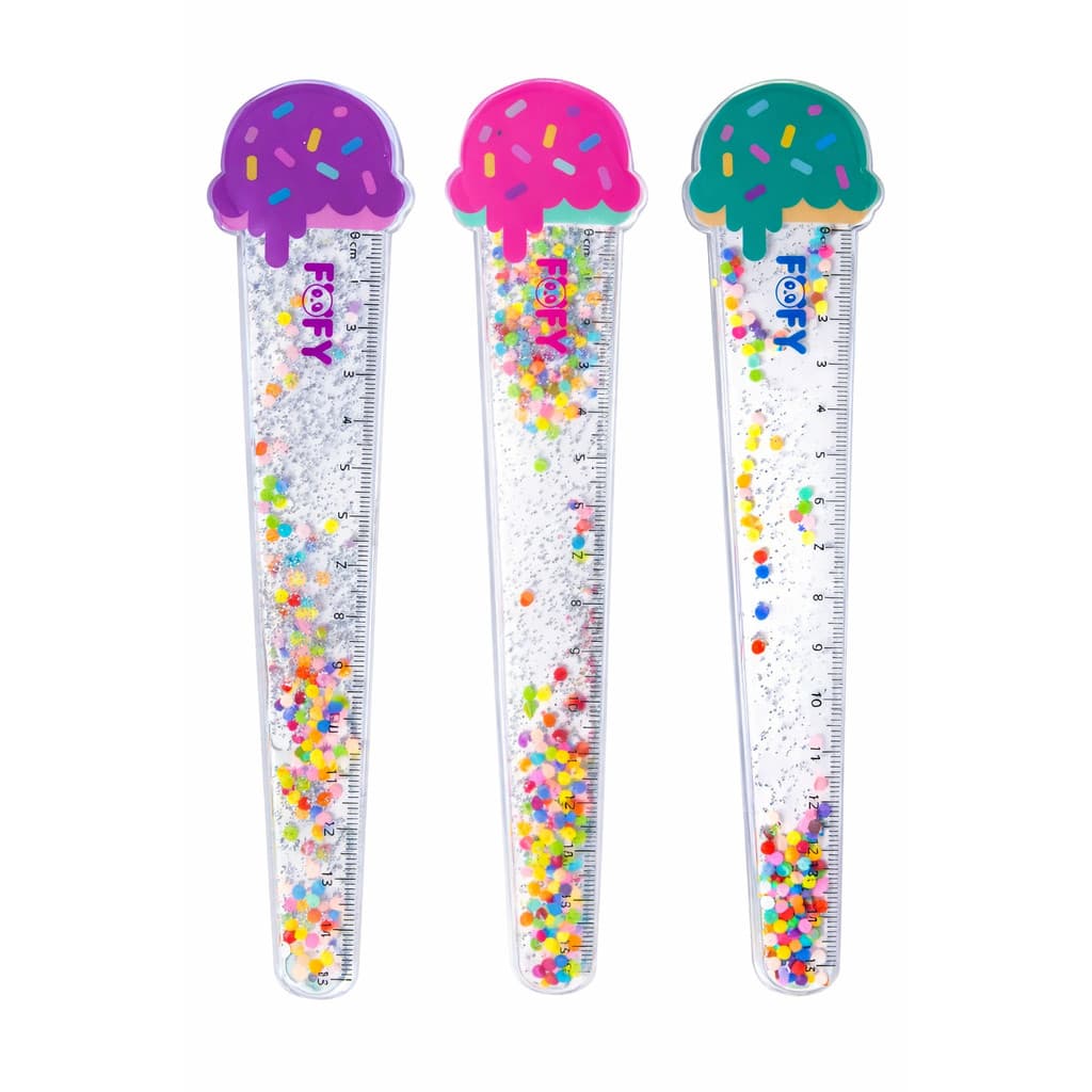 Régua Escolar Ice Cream 15cm FOFY Decorada