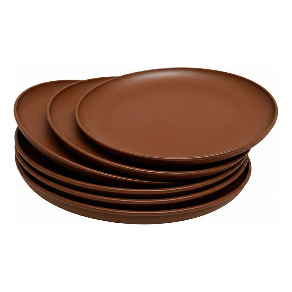 Kit 5 Pratos Rasos Prato de Plástico Infantil Inquebrável BPA Free Refeição Escolar Microondas Piquenique Helsim