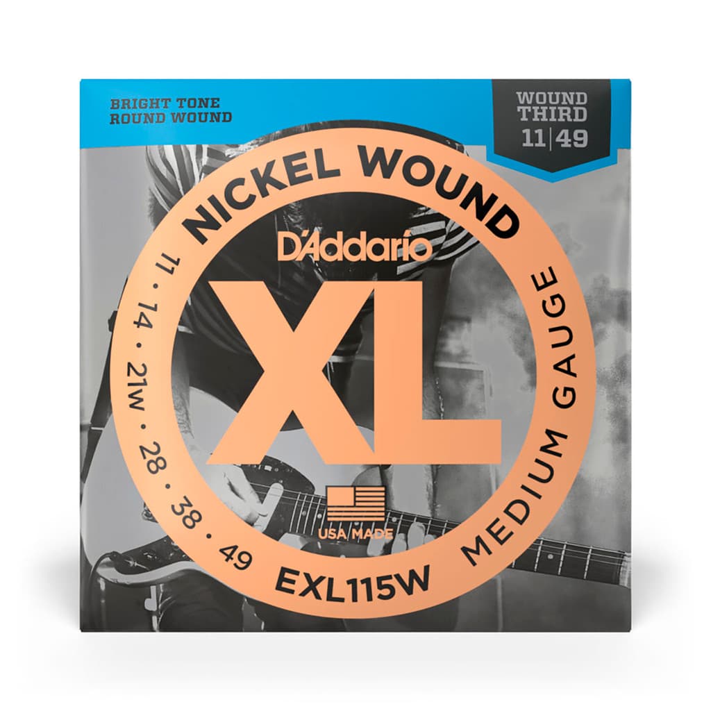 Encordoamento Daddario Para Guitarra 011 059 Exl115W Com 3ª Corda Encapada