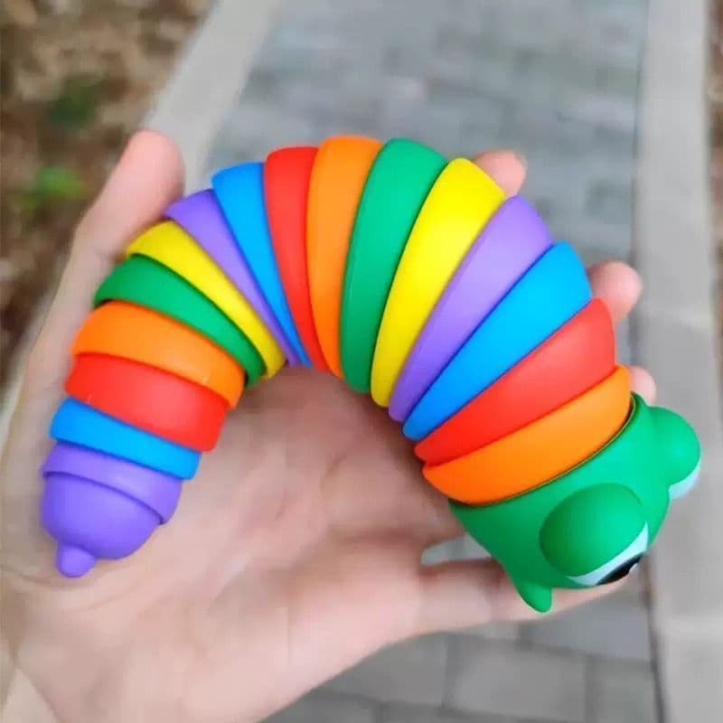 Brinquedo de Lagarta para bebê infantil Estimula Desenvolvimento Motor e Cognitivo