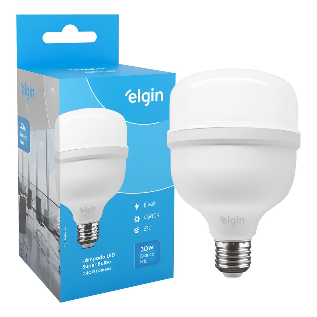 Lâmpada Super Bulbo Alta Potência Led 30w 6500k - Elgin