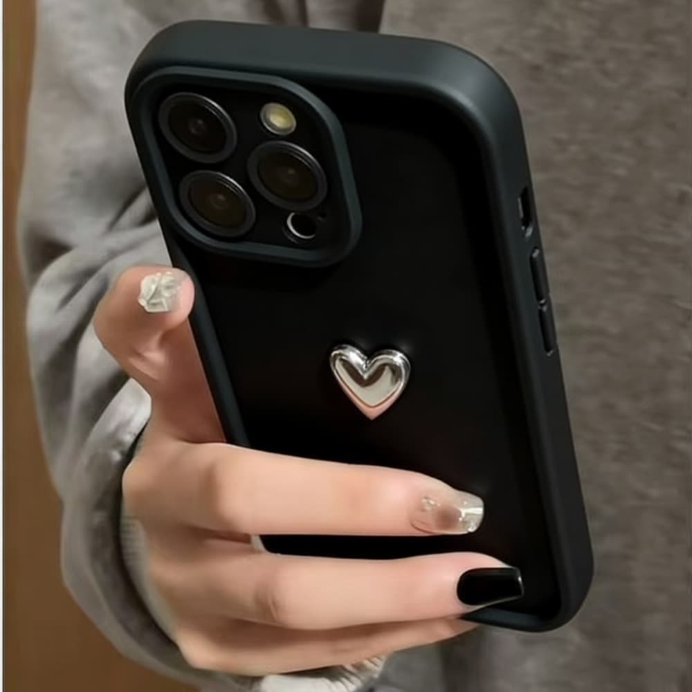 3D Prata Amor Coração Capinha Capa Para Motorola Moto G10 G14 G22 G24 G34 G35 G53 G54 G75 G15 G60 Silicone