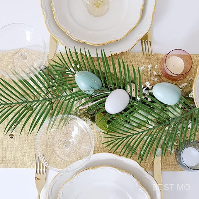 9/10/15 Pcs Folha Artificial Verde Planta Artificial DecoraçãO De Casamento Jardim De EscritóRio