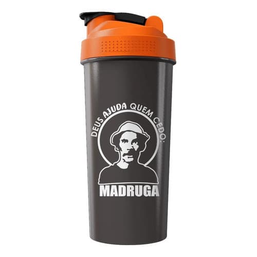 Coqueteleira Academia Shaker Treino Garrafa Agua Bike Preta Fumê - F04