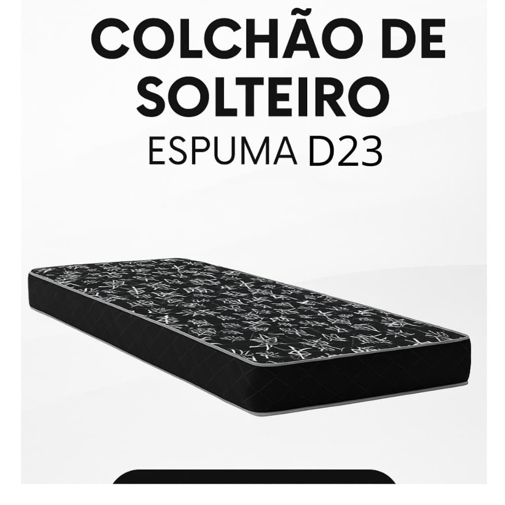 Colchão Espuma Solteiro D23 Conforto Ideal para Quartos Hospedagem Hotéis Pousadas