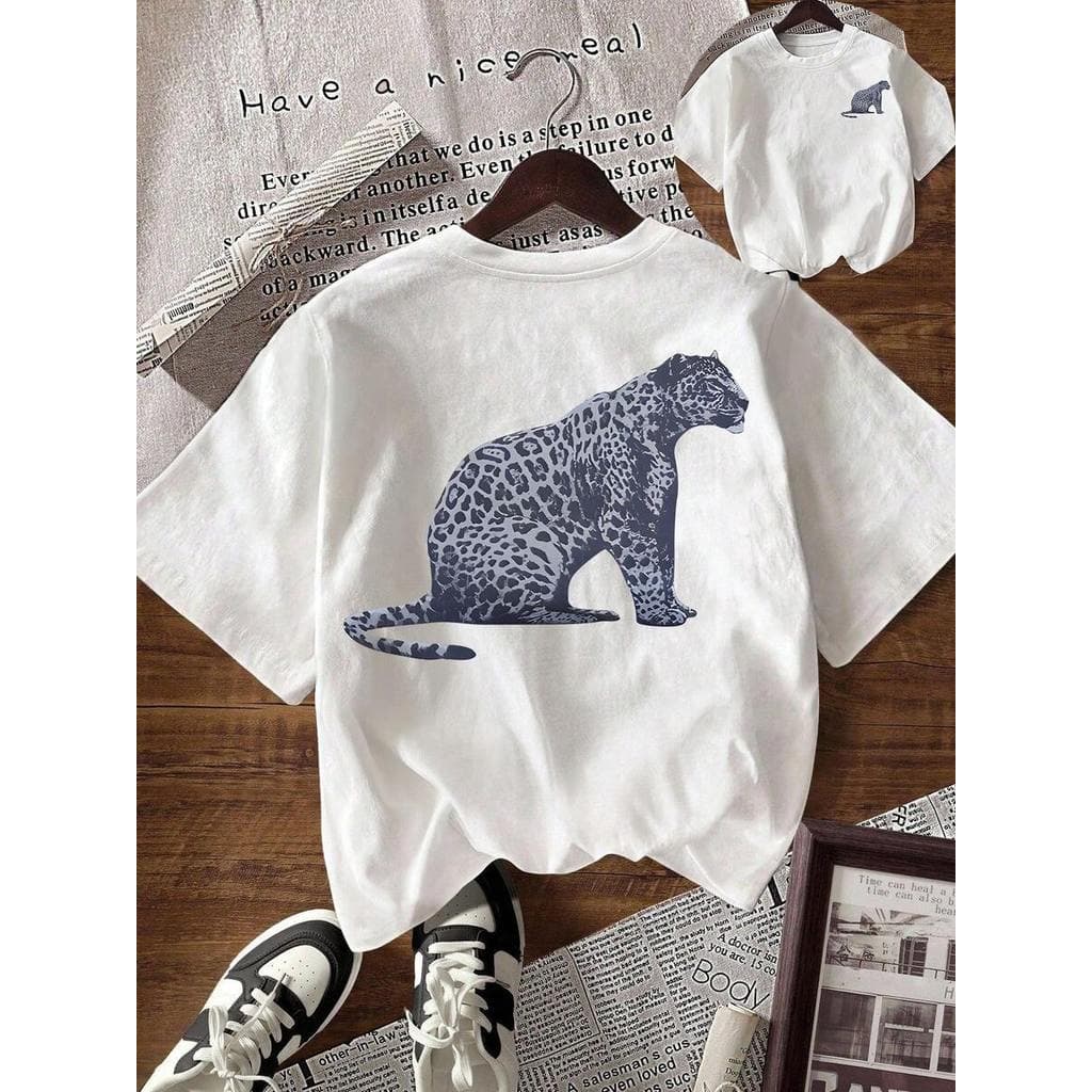 Camiseta Premium Feminina Leopardo Camisa Verão Casual Envio Imediato