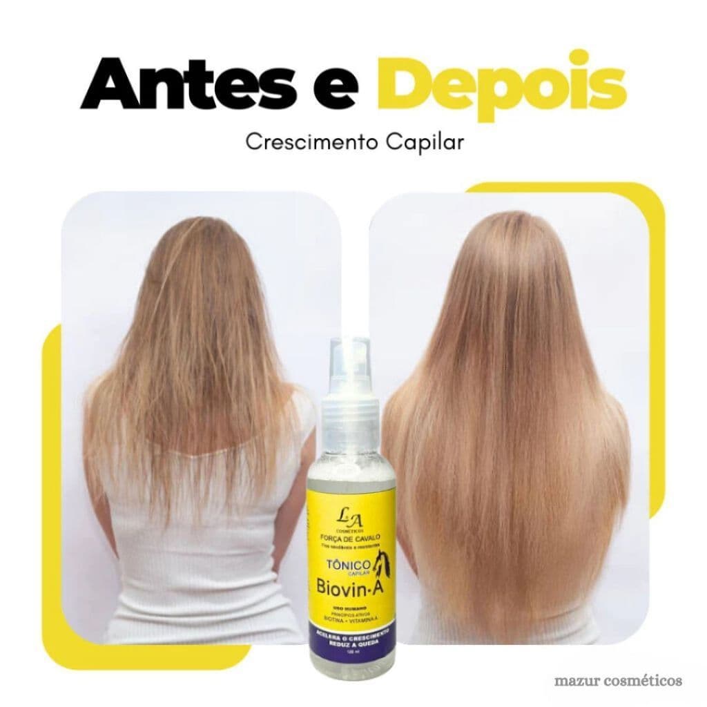 Tônico Capilar Crescimento Acelerado Força de Cavalo 120ml Biotina Vitamina A Fortalecedor Capilar