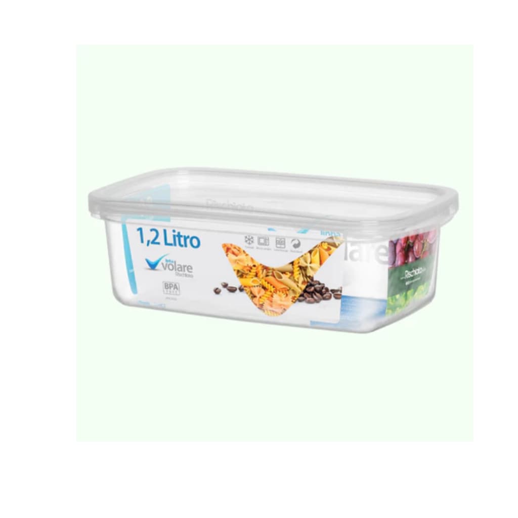 POTE VASILHA RETANGULAR 1,2 LTS HERMETICO COZINHA FREEZER MICRO ONDAS GELADEIRA CDP PRESIDIO VOLARE