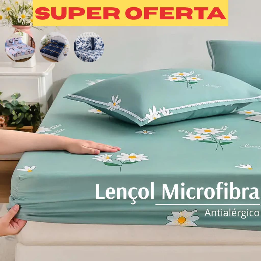 Lençol Estampado Microfibra - AVULSO - Solteiro / Casal / Queen / King - Lindas Estampas