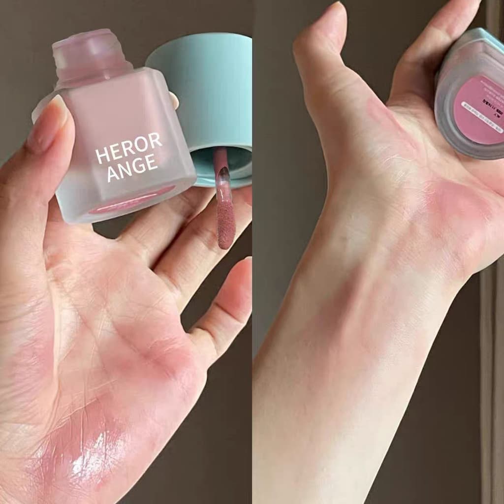 Maquiagem de gatinho com espelhamento facial leve!Frio Cinza Rosa Rosa Rosa Blush Expansão de Baixa Saturação Encolher L