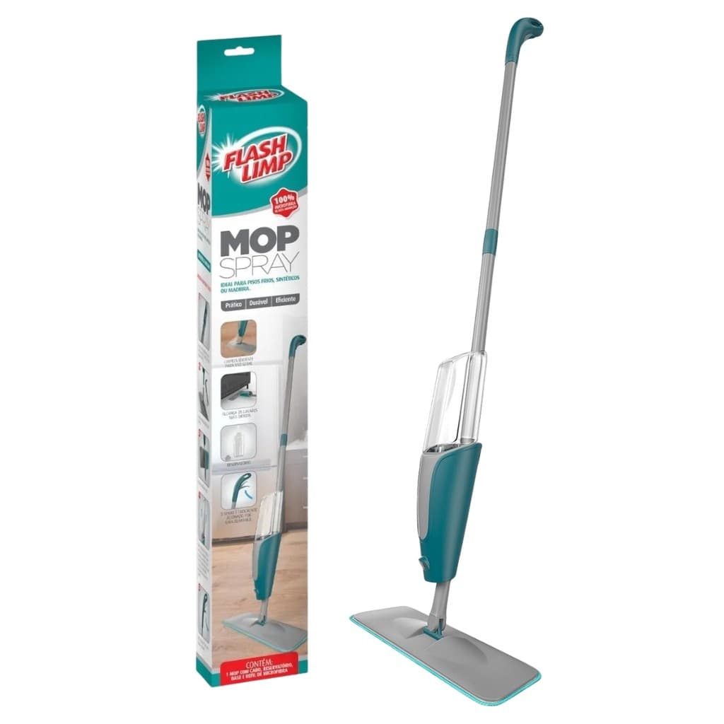 Mop Spray Com Dispenser 400mL Cor Verde MOP7800 Flash Limp