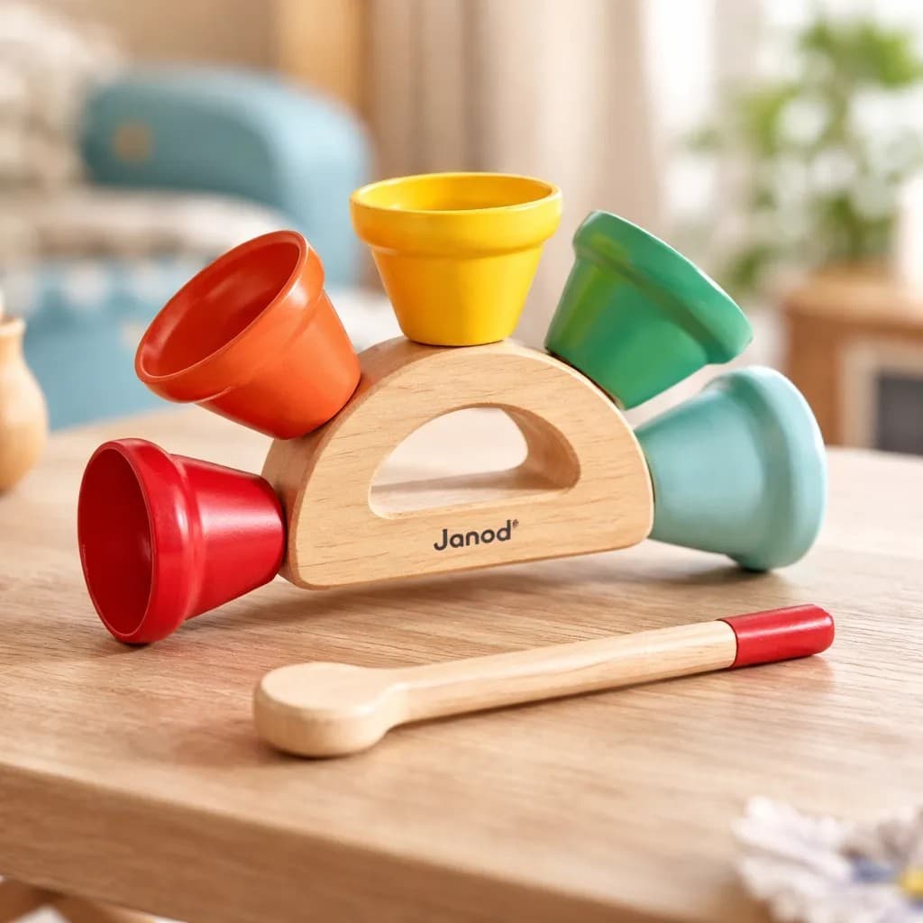Instrumento Musical Infantil Janod Sinos Gioia Madeira Desenvolvimento e Criatividade