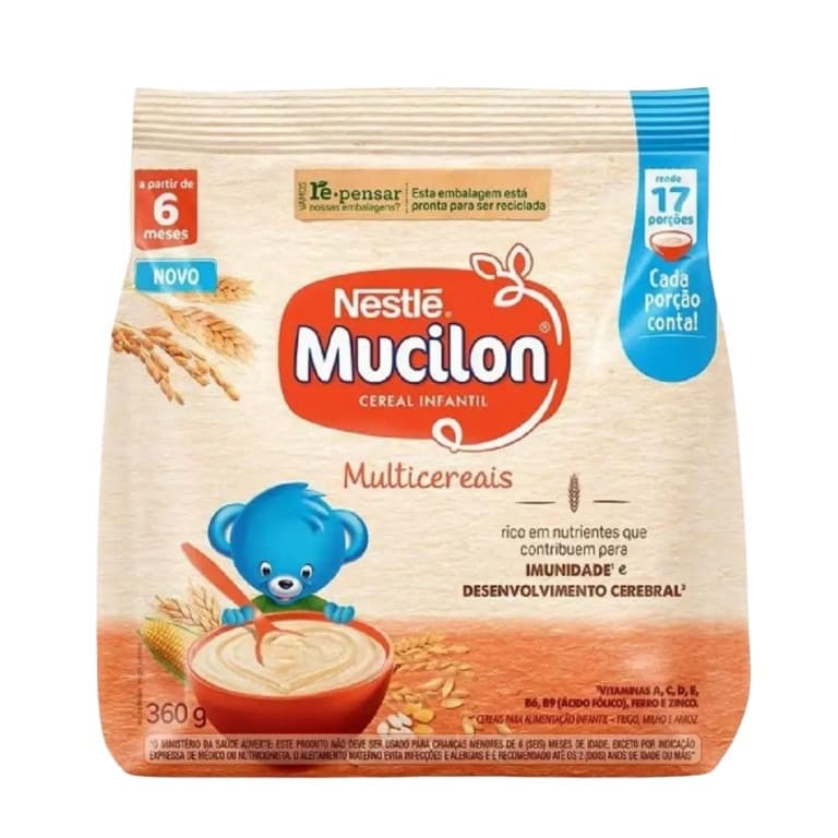 Mucilon Multicereais 360g Cereal Infantil Nutritivo 6 Meses Fácil Preparo