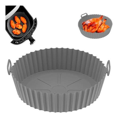 Forro De Silicone Protetor Forma Air Fryer Forno Redondo Assar Receitas Sem Sujeira Antiaderente