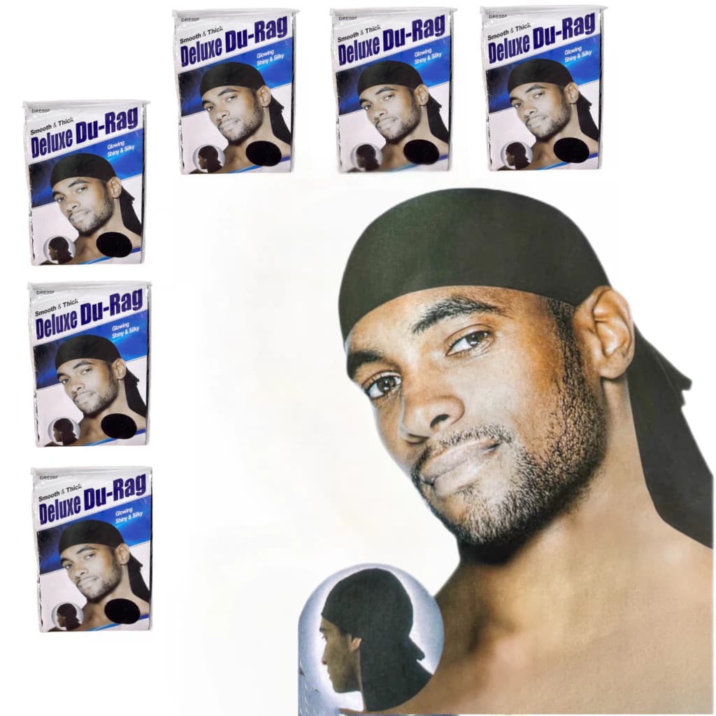 Bandana Durag Waves Touca Afro De Cetim Preto 1 ate 6 Unidades